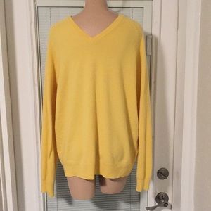 346 Brooks Brothers cashmere sweater v neck Yellow